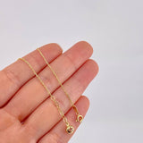 Pulso Aro Seguido Mancuernas 2.2g / 7 1/2 in / 0.7mm Oro Amarillo 18K