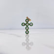 Dije Cruz Tupida 2.35gr / 3.2cm / Circones Verdes Blancos Oro Amarillo 18K $