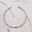 Pulso Capullo 3.45gr / 21cm / 3.1mm Liso Dos Oros Blanco Rosa 18K $