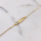 Bracelet Baby Drawer Clover Tornasol 1.4gr / 14.4cm / 1.8mm Rectangular Curved Plate 18K Yellow Gold $