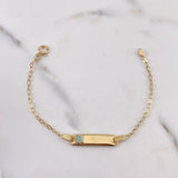 Bracelet Baby Drawer Clover Tornasol 1.4gr / 14.4cm / 1.8mm Rectangular Curved Plate 18K Yellow Gold $