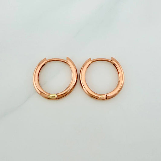 Hoop Earrings Smooth Hoop 2.4gr / 1/2 in / Rose Gold 18K %