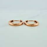 Candongas Aro Liso 2.4gr / 1/2 in / Oro Rosa 18K %