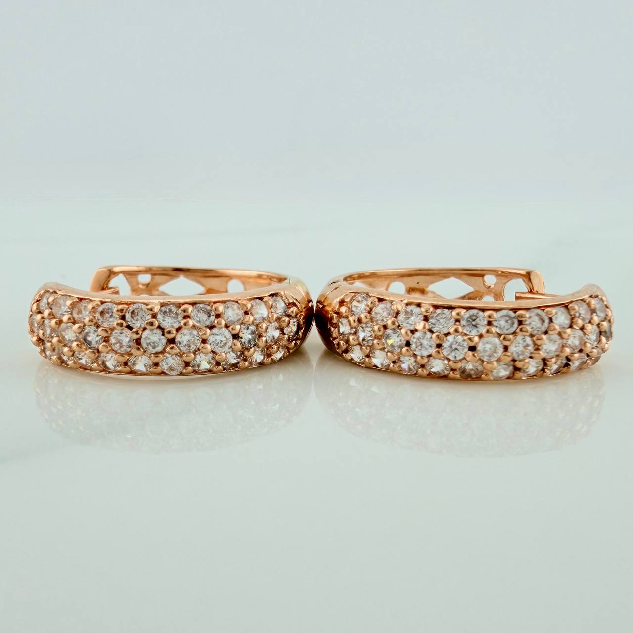 Candongas Triple Carril 4.75gr / 3/4 in / Oro Rosa 18K %