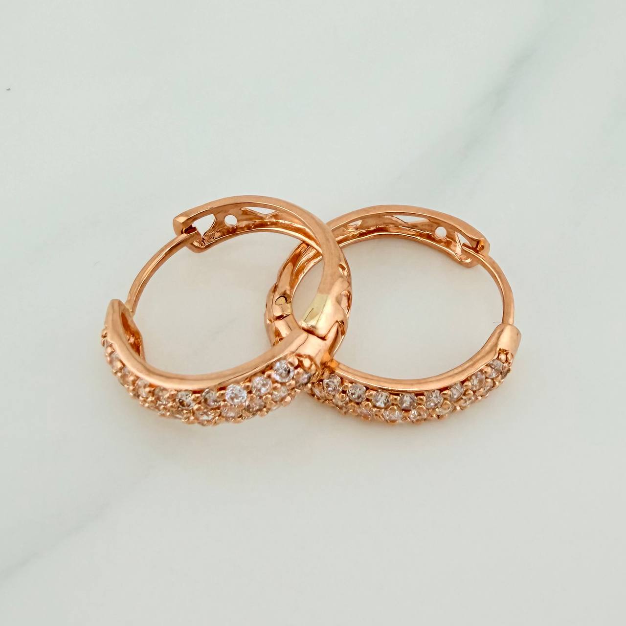Candongas Triple Carril 4.75gr / 3/4 in / Oro Rosa 18K %
