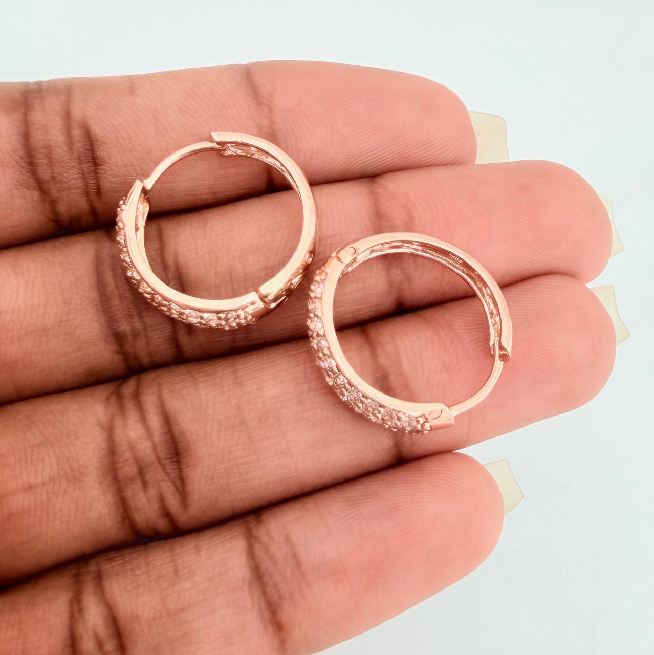 Candongas Triple Carril 4.75gr / 3/4 in / Oro Rosa 18K %