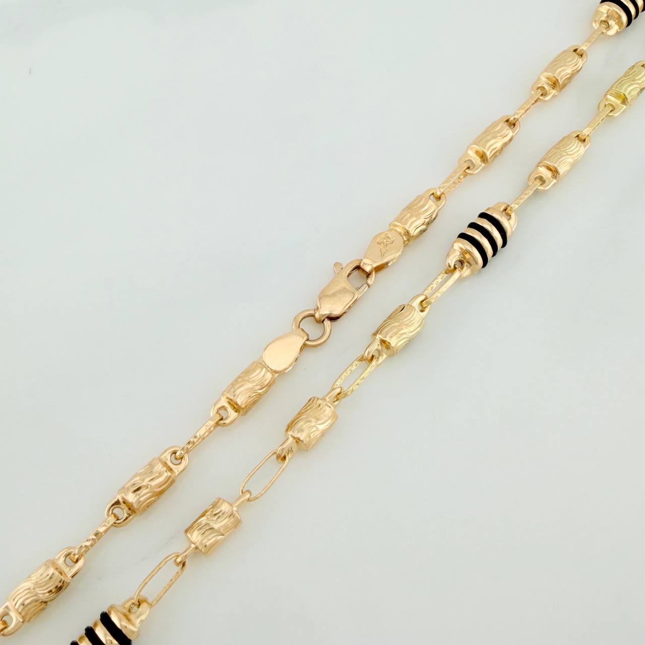 Rustic Cylinder Chain 13.9gr / 24 1/2 in / 4.4mm Yellow Gold 18K %