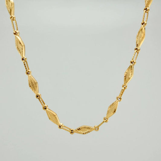 Cadena Rustica Rombos 12.2gr / 24 1/2 in / 4.1mm Oro Amarillo 18K %