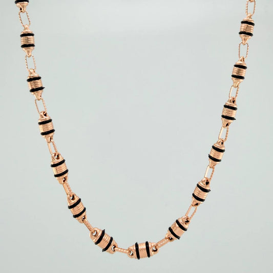 Cadena Rustica Barril 13.85gr / 23 3/4 in / 4.4mm Oro Rosa 18K %