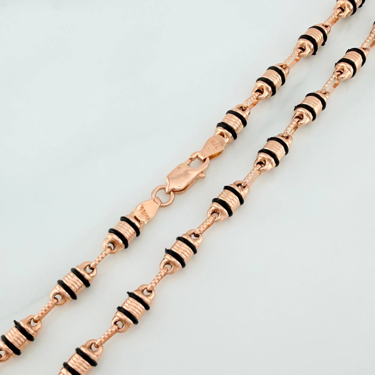 Cadena Rustica Barril 13.85gr / 23 3/4 in / 4.4mm Oro Rosa 18K %