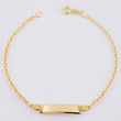 Pulso Aro Seguido Placa Rectangular Curva 1.55gr / 6 in / 1.7mm Oro Amarillo +3 18K ©