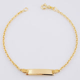 Pulso Aro Seguido Placa Rectangular Curva 1.55gr / 6 in / 1.7mm Oro Amarillo +3 18K ©