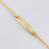 Pulso Aro Seguido Placa Rectangular 1.6gr / 6 1/4 in / 1.7mm Oro Amarillo +3 18K