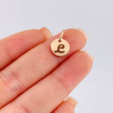 Dije Placa Letra L 0.9gr / 1/2 in / Oro Rosa 18K
