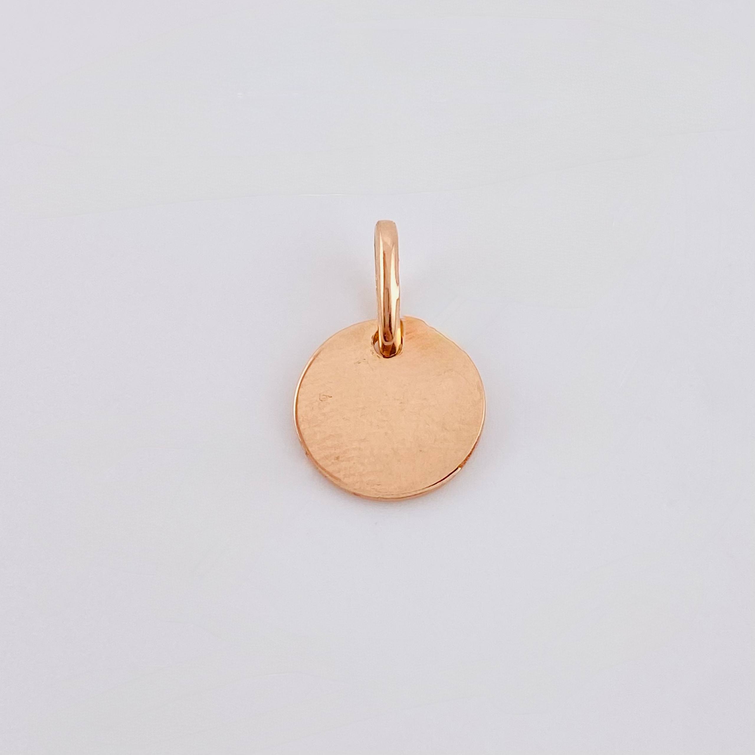Dije Placa Letra C 0.85gr / 1/2 in / Oro Rosa 18K