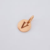 Dije Placa Letra V 0.9gr / 1/2 in / Oro Rosa 18K *