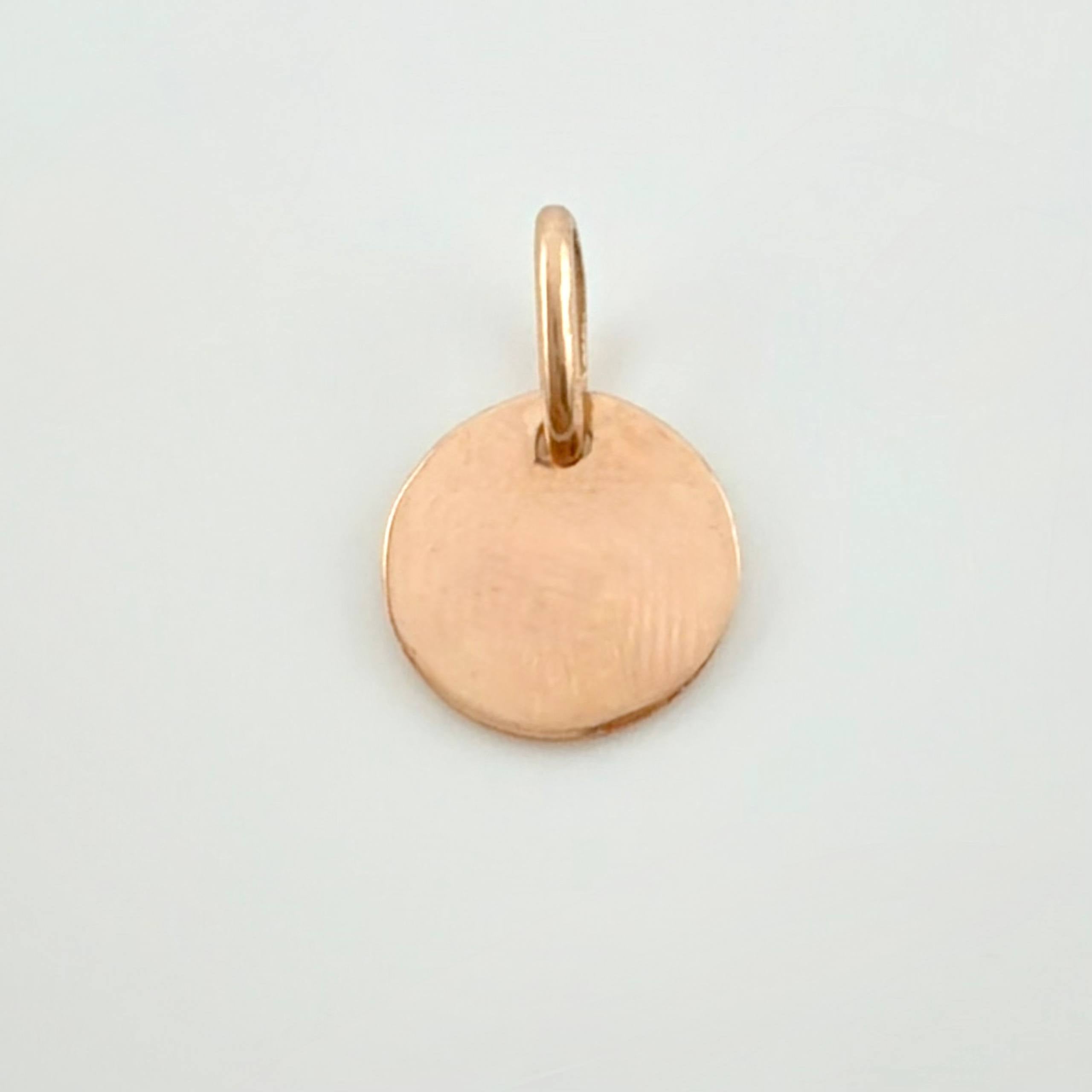 Dije Placa Letra S 0.9gr / 1/2 in / Oro Rosa 18K