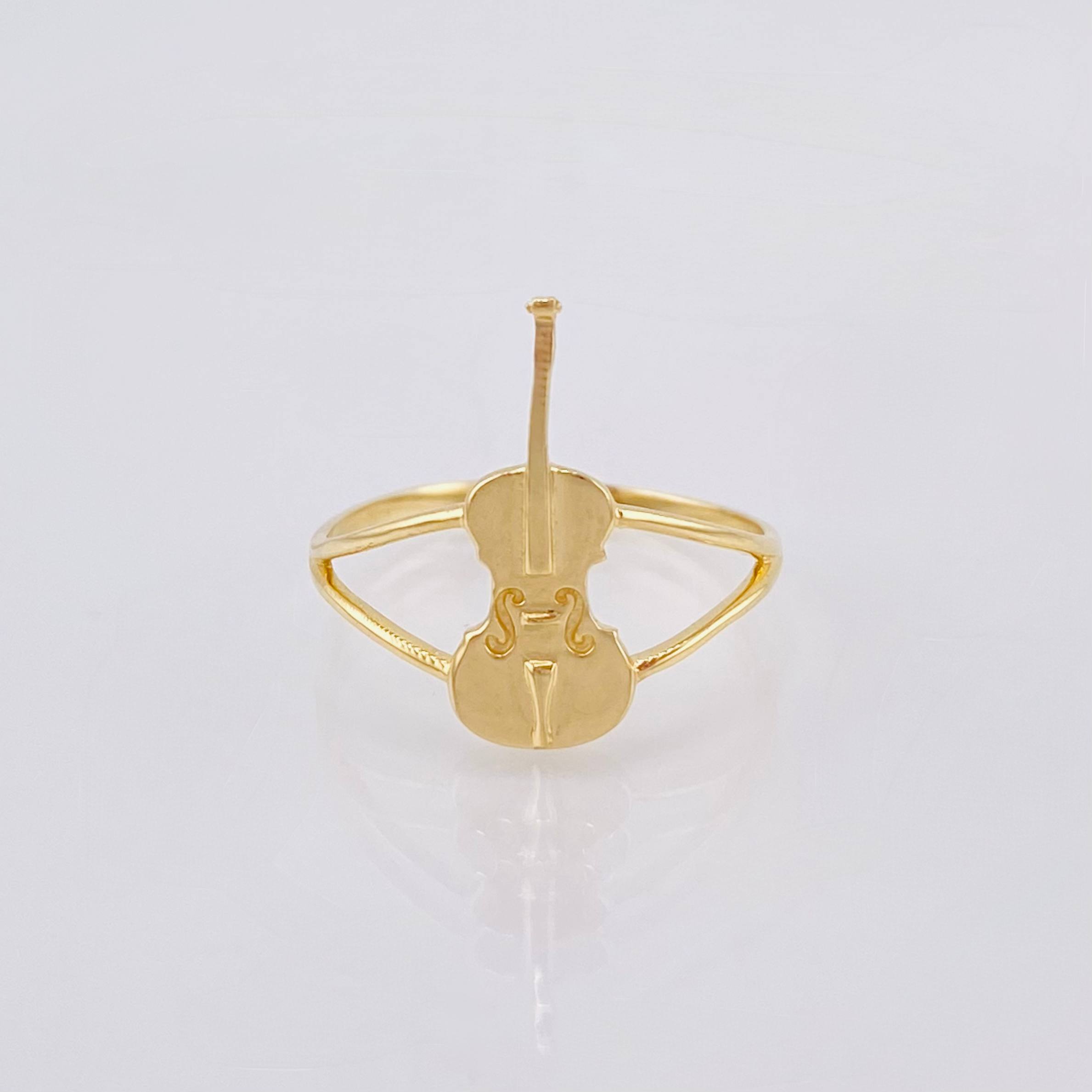 Anillo Violonchelo 1.4gr / T7 1/4 / Oro Amarillo 18K ©