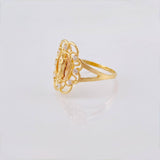 Anillo Virgen Guadalupe Bardera 2gr / T6 3/4 / Dos Oros Amarillo Rosa 18K