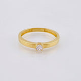 Solid Solitaire Ring 2gr / T6 1/2 / Yellow Gold 18K *