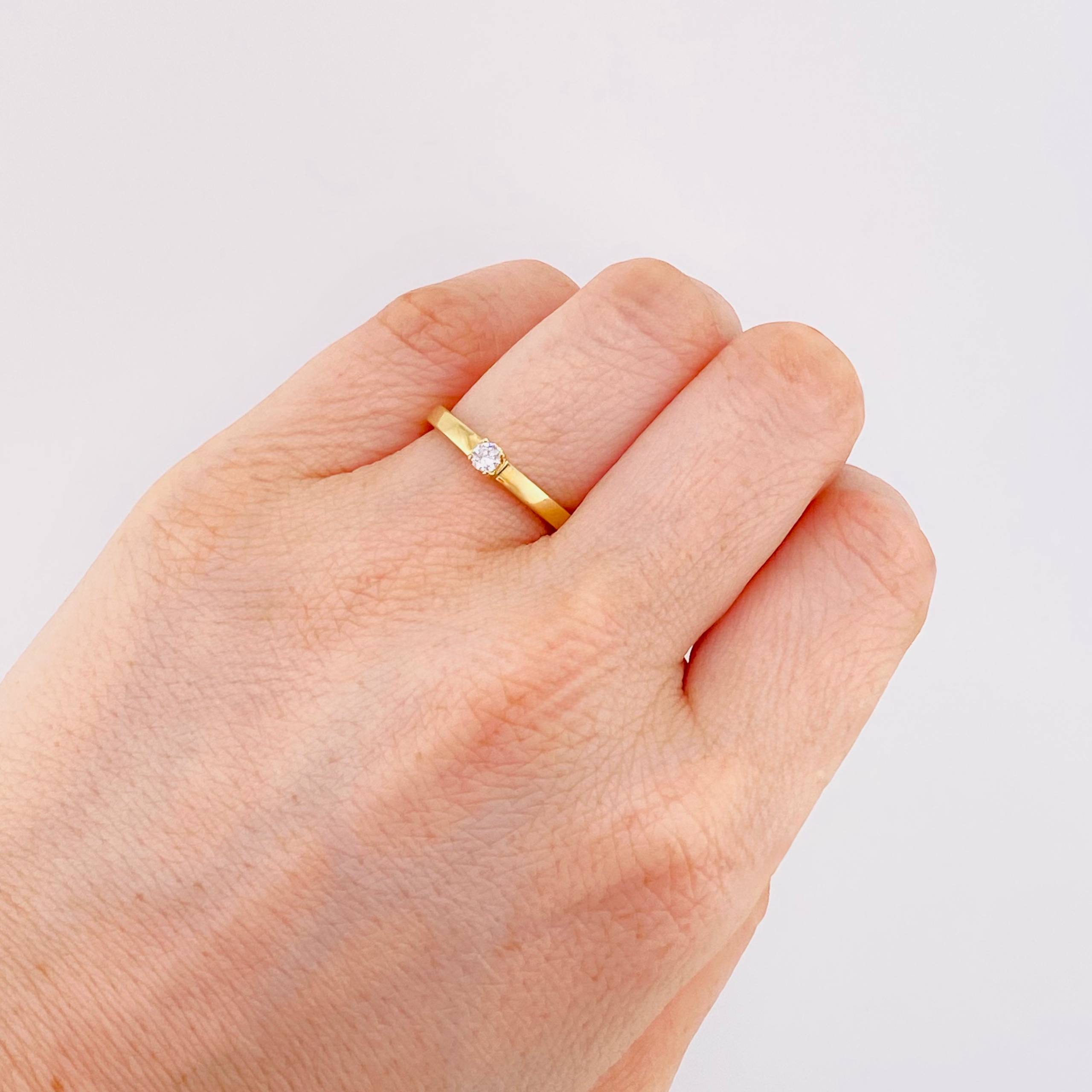 Solid Solitaire Ring 2gr / T6 1/2 / Yellow Gold 18K *