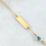 Bracelet Baby Plate Classic Link Evil Eye 1.6gr / 5.9in-6.3in / 18K Gold +4$
