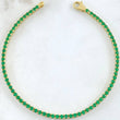 Tennis Bracelet Double Sided 7.45gr / 7.1in / 2.2mm Green White Zirconia 18K Gold +4$