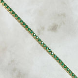 Tennis Bracelet Double Sided 7.45gr / 7.1in / 2.2mm Green White Zirconia 18K Gold +4$
