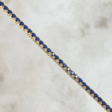 Pulso Tennis Doble Faz 7.5gr / 18cm / 2.1mm Circones Azules Blancos Oro Amarillo +4 18K *