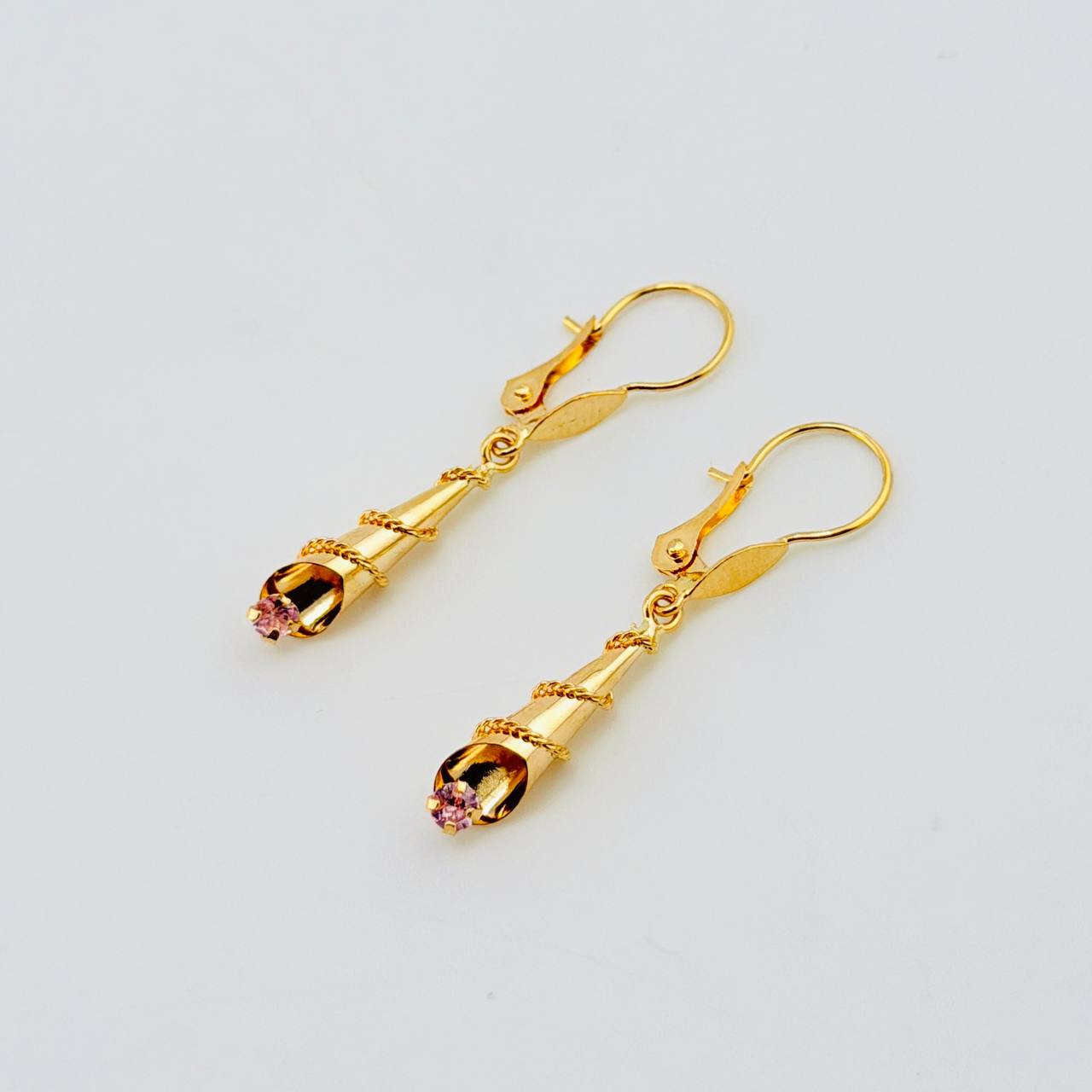 Candongas Corneta Lazo 1.2gr / 1 1/4 in / Oro Amarillo 18K *