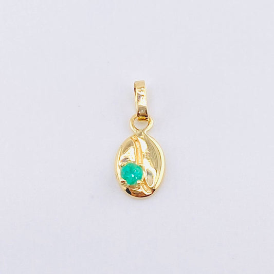 Dije Grano Café Esmeralda 11 pts 0.8gr / 3/4 in / Oro Amarillo 18K ©