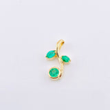 Dije Flor Esferica Esmeraldas 86pts 2.95gr / 3/4 in / Oro Amarillo 18K ©