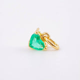 Dije Corazón Bordeado Esmeralda 35pts 0.6gr / 1/2 in / Oro Amarillo 18K ©