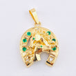 Dije Herradura Caballo Esmeraldas 80pts Diamantes 45pts 18.55gr / 1 3/4 in / Oro Amarillo 18K ©