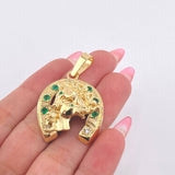 Dije Herradura Caballo Esmeraldas 80pts Diamantes 45pts 18.55gr / 1 3/4 in / Oro Amarillo 18K ©