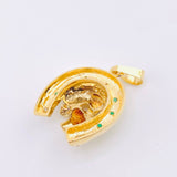 Dije Herradura Caballo Esmeraldas 80pts Diamantes 45pts 18.55gr / 1 3/4 in / Oro Amarillo 18K ©