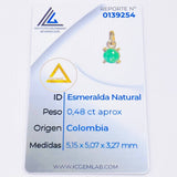 Dije Circulo Esmeralda 48pts 0.55gr / 1/2 in / Oro Amarillo 18K ©