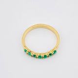 Anillo Carril Parcial Esmeraldas 35pts 2.4gr / T7 1/4 / Oro Amarillo 18K ©