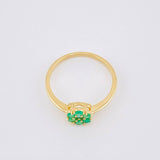 Anillo Flor Tupida Esmeraldas 29pts 2.05gr / T6 3/4 / Oro Amarillo 18K ©