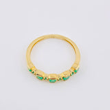 Anillo Cubico Lineal Esmeraldas 33pts 2.2gr / T6 3/4 / Oro Amarillo 18K ©