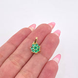 Set Prado De Flores - Topos 1cm - Dije 1.6cm - Anillo T7 1/4 Esmeraldas 1.2 Qts 8.05gr / Oro Amarillo 18K ©