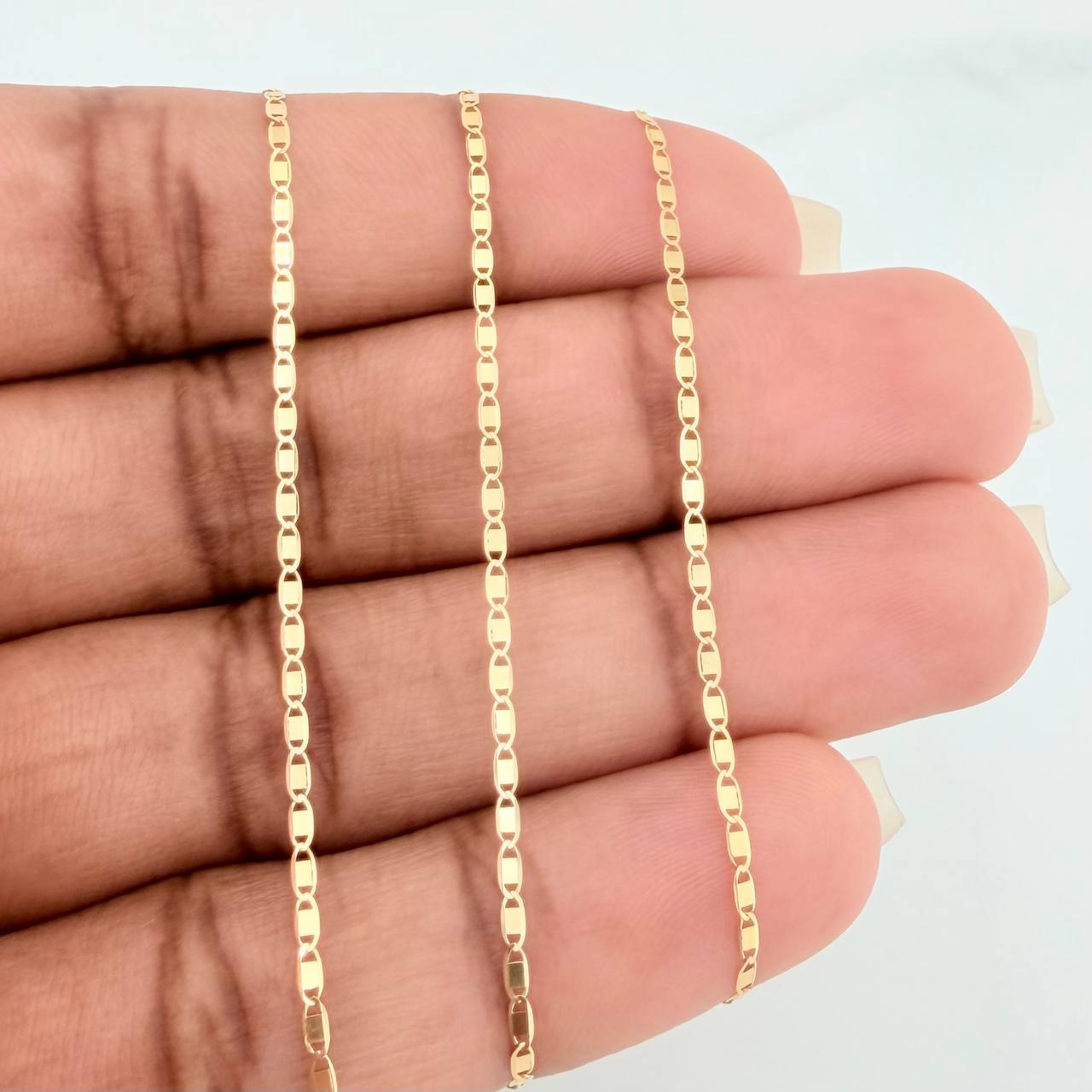 Cadena Escalera Plana 1.2gr / 18 in / 1mm Oro Amarillo +3 18K &