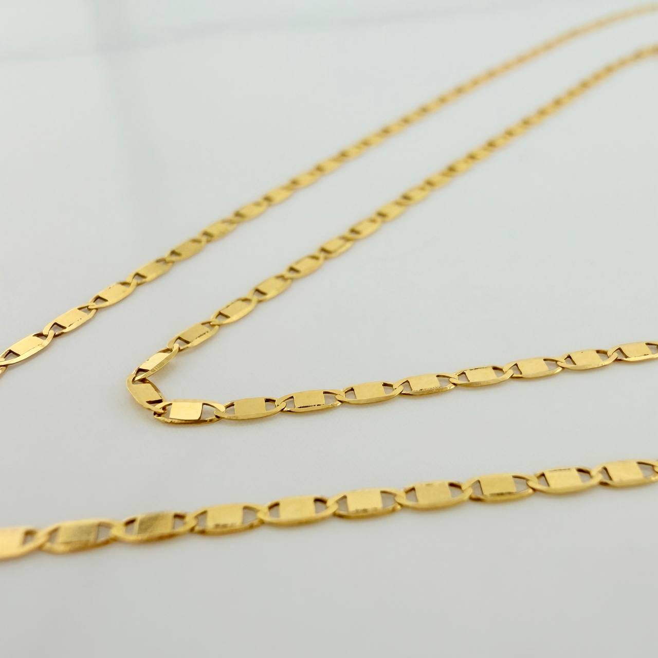 Cadena Escalera Plana 1.2gr / 18 in / 1mm Oro Amarillo +3 18K &