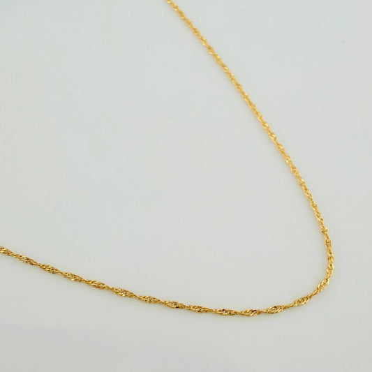 Singapore Chain 0.85gr / 15 3/4 in / 0.5mm Yellow Gold +3 18K &