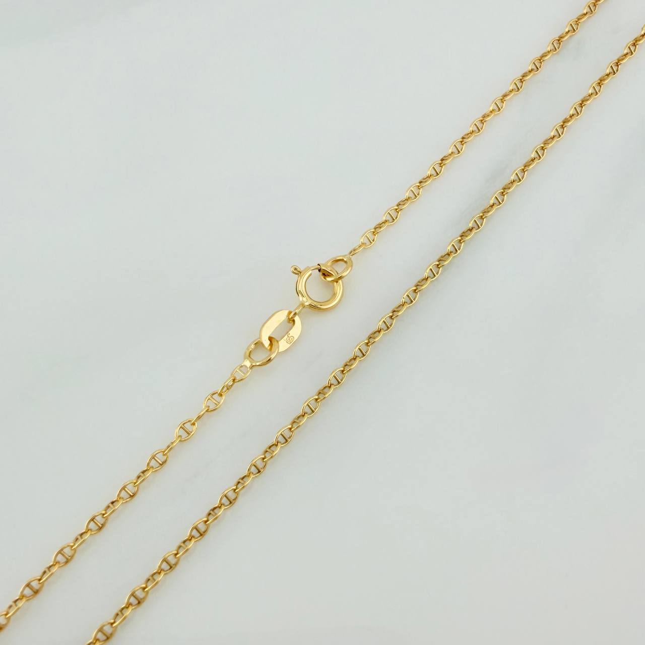 Flat Mariner Chain Volga 1.8gr / 17 3/4 in / 0.6mm Yellow Gold +3 18K &