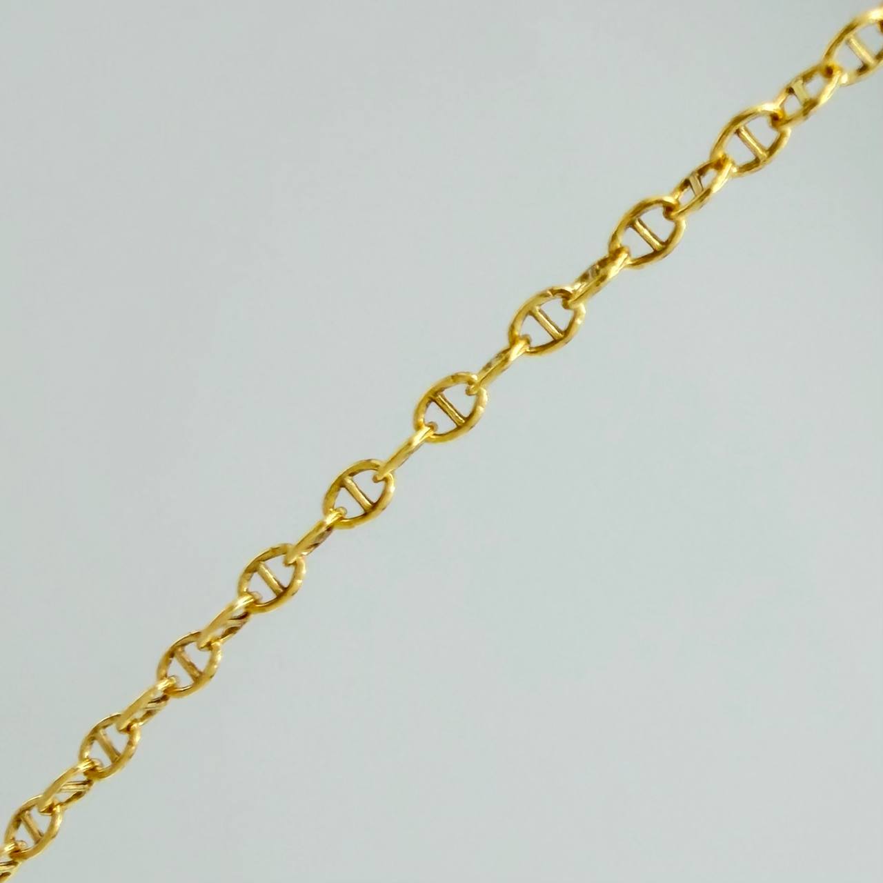 Flat Mariner Chain Volga 1.8gr / 17 3/4 in / 0.6mm Yellow Gold +3 18K &