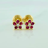 Flower Stud Earrings 0.8gr / 4.9mm 18K Yellow Gold %