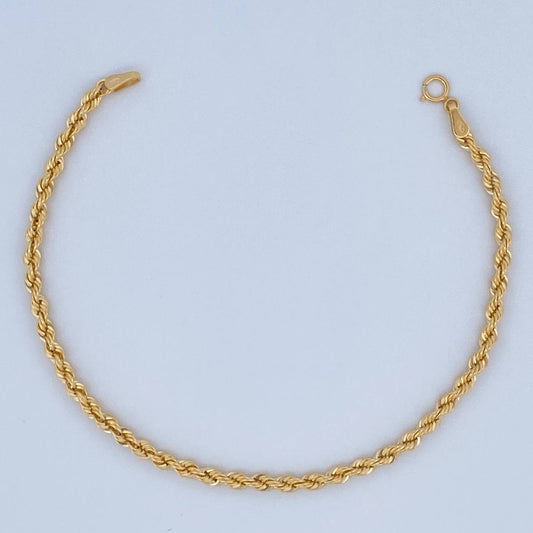 Rope Bracelet 1.85gr / 7.5in / 18K Gold +3$