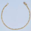 Pulso Escalera Plana 2.2gr / 19cm / 2.2mm Diamantado Tres Oros +3 18K $