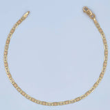 Pulso Escalera Plana 2.2gr / 19cm / 2.2mm Diamantado Tres Oros +3 18K $